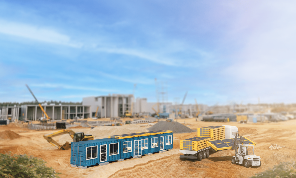 Faber Solar Frame Construction Site Forklift2 Container